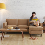 索曼日式客厅l型小户布艺软沙发 现代简约可拆洗三人转角贵妃组合