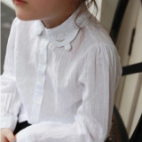 韩版女童装衬衣秋款白色公主翻领衬衫打底衬衫儿童上衣大童母女装