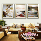现代家居环保装饰画客厅卧室壁画有框画三联拼画赵无极 抽象F066