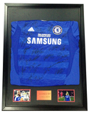 亲笔签名 2012欧冠冠军 德罗巴切尔西足球服 球衣现货收藏 裱框