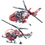 得高科技3355 3356救援直升机智力动手拼装积木男孩儿童益智玩具