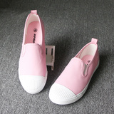 韩国原单女学生低帮帆布鞋子套脚休闲鞋平底白色粉色轻便乐福鞋