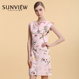 SUNVIEW/尚约品牌专柜正品女装新款针织面料花朵印花修身连衣裙