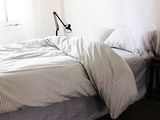 日系简约细格子 高支高密斜纹100%纯棉四件套 被套枕套床单外单
