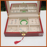 纳盒 木制化妆盒 女孩生日礼物木质带锁带镜首饰盒 欧式珠宝盒 收