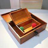 包邮木质收纳盒子经典复古带锁盒子小号Zakka木盒桌面收纳复古风