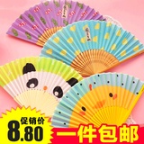 0870 可爱日式卡通布艺迷你折扇夏季学生男女式日用折叠小扇子