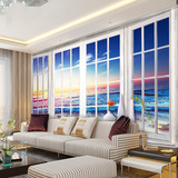 3D海景欧式风景大型壁画 客厅电视背景墙纸空间拓展壁纸 无缝墙布