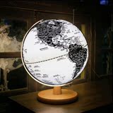 天屿25cm台湾地球仪台灯欧式高清黑白发光地球仪学生专用32CM摆饰