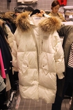 2015东大门韩国代购冬新大码中长款白色厚羽绒服女貉子大毛领外套