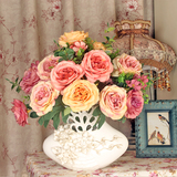 欧式油画牡丹玫瑰 仿真假花绢花客厅装饰花花束批发婚庆花