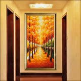 纯手绘 客厅餐厅 玄关走廊过道 油画欧式风景装饰画 挂画黄金大道
