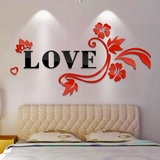 3D亚克力立体墙贴画创意浪漫花藤卧室床头客厅背景墙壁纸装饰墙贴