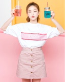 套装女夏装时尚潮2016韩国小清新宽松搭配A字包裙短裙韩版两件套