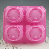 Hello Kitty 四联模具 手工皂皂模硅胶/烘焙/巧克力/精油皂/凯蒂