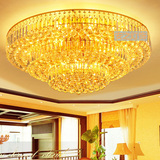 豪华大气客厅大灯led吸顶灯两层三层温馨圆形餐厅大厅金色水晶灯