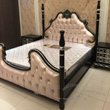 新古典床布艺床欧式床实木雕刻床婚公主床奢华简约1.8米双人床铺