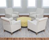 特价美式单人沙发麻布软包沙发椅客厅沙发休闲沙发会客厅洽谈沙发