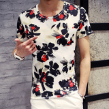 夏季新款韩版流行男装男士休闲修身圆领短袖T恤潮男夏装衣服半袖