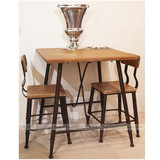 拉奥孔美式复古铁艺实木餐桌椅组合餐饮休闲桌椅咖啡厅桌椅酒吧椅