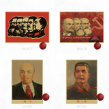 马列 列宁 斯大林 著名政治人物 复古怀旧牛皮纸装饰海报招贴墙画