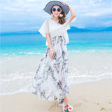 裙子2016夏季新款女装波西米亚长裙沙滩裙泰国海边渡假雪纺连衣裙