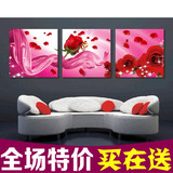 大红玫瑰现代家居饰品客厅装饰画无框画卧室挂画沙发背景墙画包邮