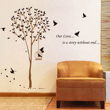 树枝鸟笼可移除墙贴纸客厅沙发背景墙贴餐厅玄关过道装饰贴画创意