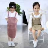 2016女童装秋装新款 3-4-5-6-7岁韩版女童灯芯绒背带裙吊带裙子潮