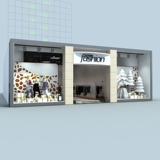 服装店展厅商铺橱窗3d模型 商业店铺模型店面3Dmax设计素材