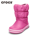 正品Crocs冬季雪地靴童鞋高筒靴儿童平跟圆头保暖套脚靴子14613