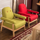 欧式小户型单人双人布艺沙发咖啡厅客厅组合日式简易休闲实木沙发