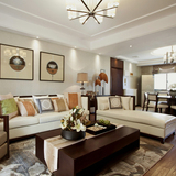 新中式实木沙发组合 简约客厅家具休闲沙发三人位水曲柳沙发组合