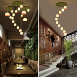 新中式吊灯客厅灯餐厅过道楼梯灯具创意个性艺术莲花茶楼荷花吊灯