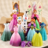 包邮 迪士尼冰雪奇缘 安娜艾莎公主 换装公主娃娃 女孩过家家玩具