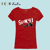 Qoqozozo夏韩版休闲运动女装上衣T恤摇滚乐队SUM41印花短袖打底衫