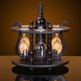 莱瑞斯CSK欧式红酒架创意摆件木质红酒杯架木制红酒酒架 圆鼎款