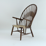 PeacockChair休闲椅包邮创意设计北欧经典全实木孔雀椅水曲柳原木