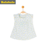 巴拉巴拉女童衬衫短袖小童宝宝纯棉上衣童装2016夏季儿童碎花衬衣
