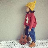 韩国儿童秋冬毛线帽子奶嘴帽黄色毛线帽男女宝宝帽子
