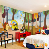 飞彩儿童房大型壁画墙纸 卧室床头田园卡通背景墙壁纸 森林巴士