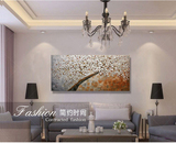 油画发财树新款纯手绘客厅卧室壁画 玄关装饰画抽象挂画手绘立体