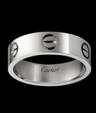 美国代购正品 Cartier/卡地亚 LOVE系列经典铂金无钻结婚戒指