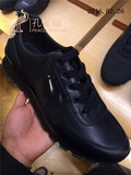 孔雀翎正品代购 16新款Prada/普拉达时尚男鞋 黑色真皮系带运动鞋