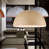 简约单头仿木头餐吊灯吧台餐厅吊灯咖啡厅创意个性装饰木纹灯罩