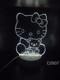 3D创意LED小夜灯三维立体创意时尚Kitty猫和小熊、卡通小台灯