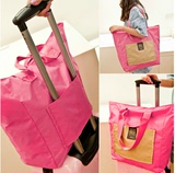 韩国大容量购物袋旅行包时尚女单肩手提包拉杆箱折叠旅行袋附包袋