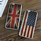 复古美国国旗iPhone6plus/6s创意个性钢化膜 苹果6/5s英国旗 防爆