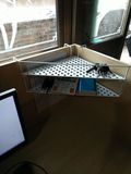 整理架办公桌花架双层架三角桌面搁板架办公室盆栽花盆置物架收纳