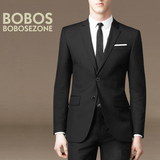 BOBOS商务韩版职业正装西服上衣男士西装男修身新郎结婚礼服外套
